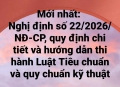 Nghị định số 22/2026/NĐ-CP, quy định chi tiết và hướng dẫn thi hành Luật Tiêu chuẩn và quy chuẩn kỹ thuật
